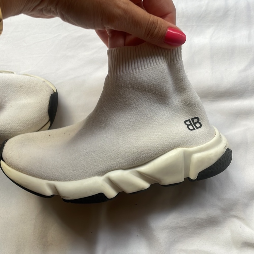 Balenciaga Off-White Sock Sneakers Shoes Child Size 10-11 27-28 - Picture 3 of 7